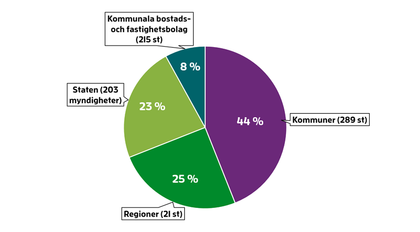 Diagram som visar fördelningen mellan köpargrupper och deras påverkan på utsläpp av partiklar