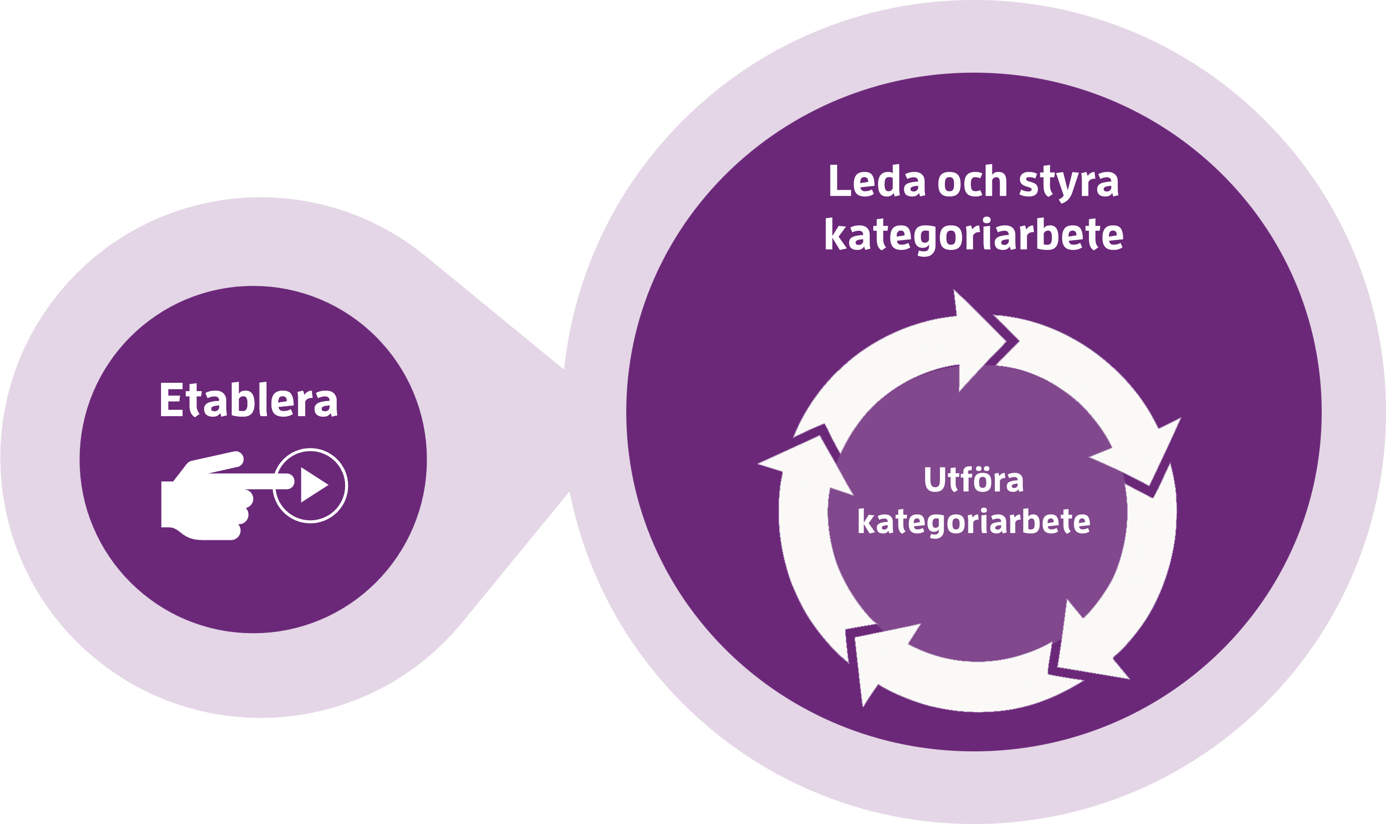 Bilden visar hur de olika delarna i ramverket för kategoristyrning förhåller sig till varandra.